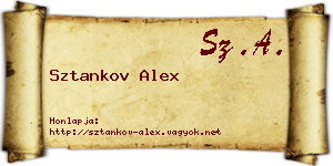 Sztankov Alex névjegykártya